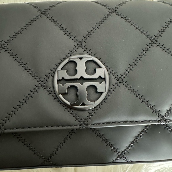 NWT Tory Burch Willa Matte Black Flap Shoulder Bag - Picture 10 of 10